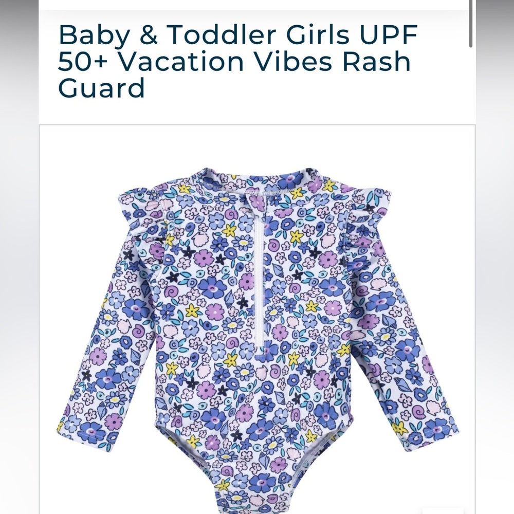 Gerber UPF 50+ Floral Vacation Vibes Rash Guard